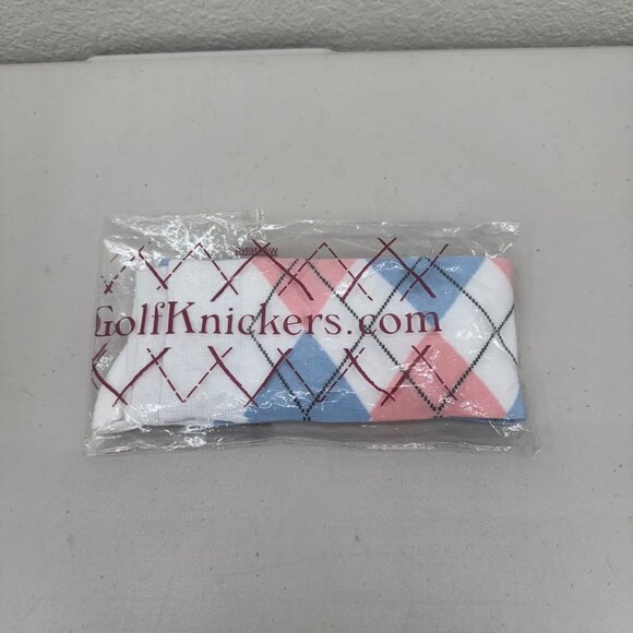 Golf Knickers Argyle Socks 1 Pair Pink Blue White Mens Onesize - Picture 1 of 2